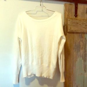 White sweater with open back